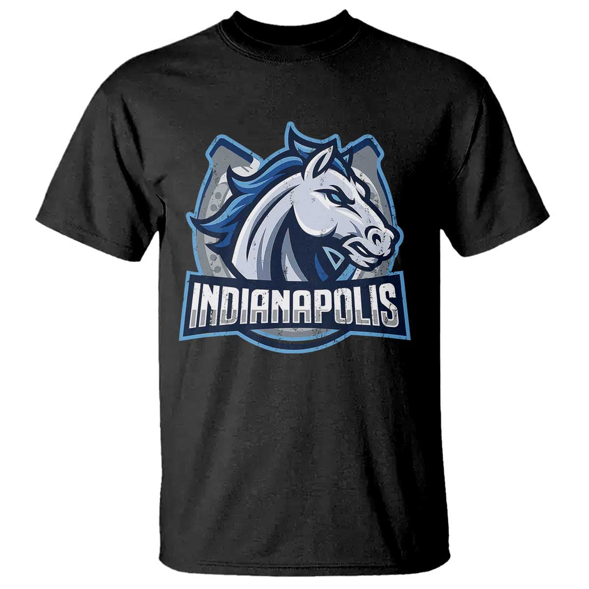 IFC Game Day T Shirt Blue Football Lover Equine Shoe TS11 Black Print Your Wear