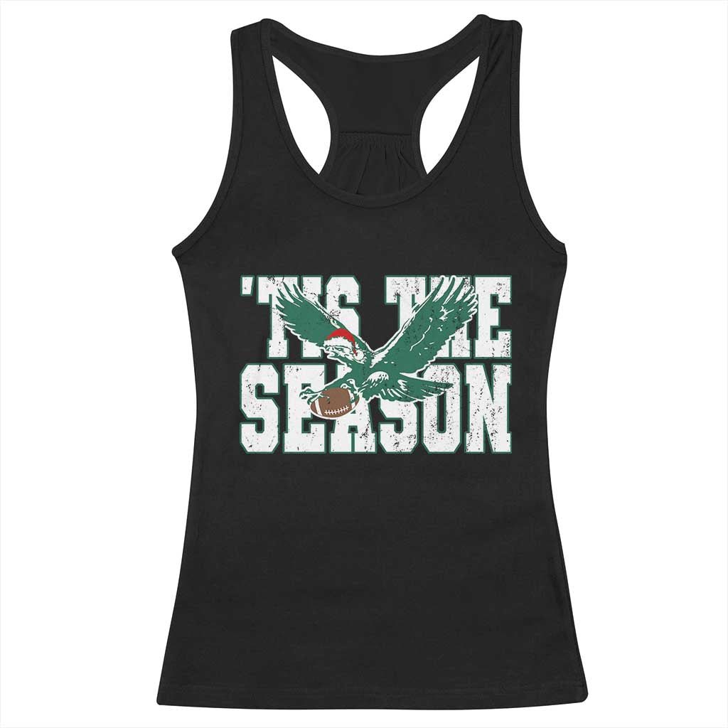 Christmas Football Lover Racerback Tank Top Green PFE Santa Hat Game Day TS11 Black Print Your Wear