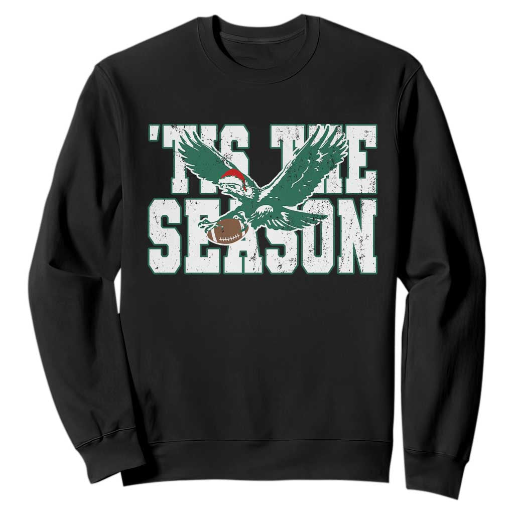 Christmas Football Lover Sweatshirt Green PFE Santa Hat Game Day TS11 Black Print Your Wear