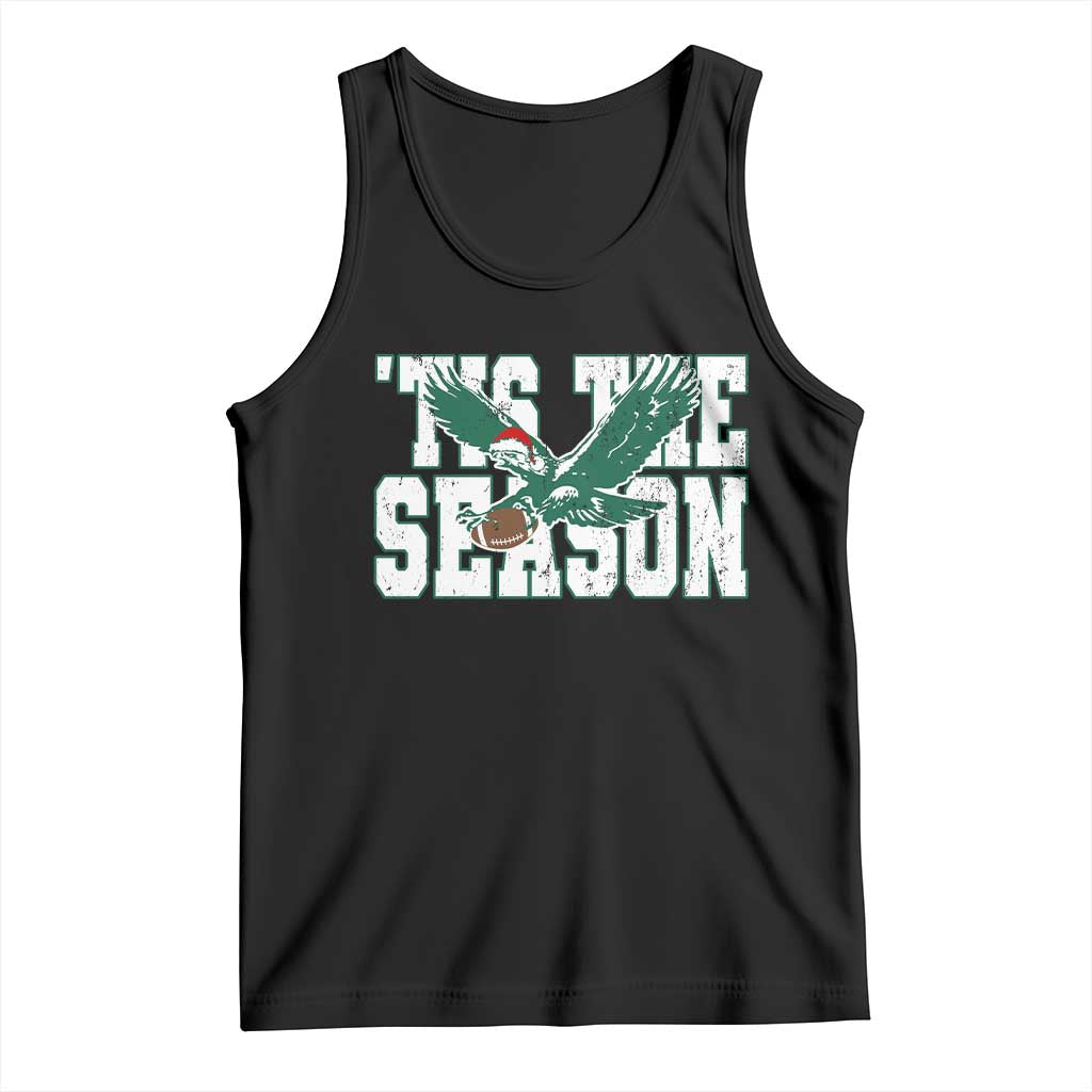 Christmas Football Lover Tank Top Green PFE Santa Hat Game Day TS11 Black Print Your Wear