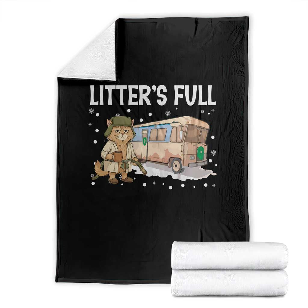 Funny Christmas Vacation Litter's Full Cat Throw Blanket Xmas Movie TS11 Black Print Your Wear