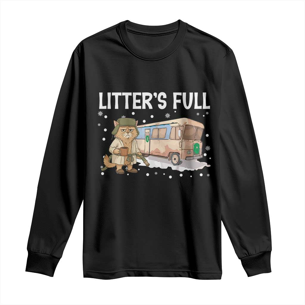 Funny Christmas Vacation Litter's Full Cat Long Sleeve Shirt Xmas Movie TS11 Black Print Your Wear