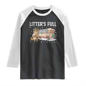 Funny Christmas Vacation Litter's Full Cat Raglan Shirt Xmas Movie TS11 Black White Print Your Wear
