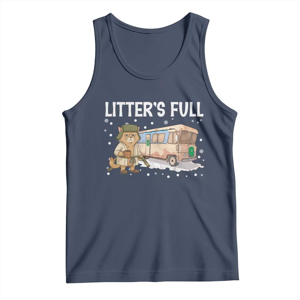 Funny Christmas Vacation Litter's Full Cat Tank Top Xmas Movie TS11 Navy Print Your Wear