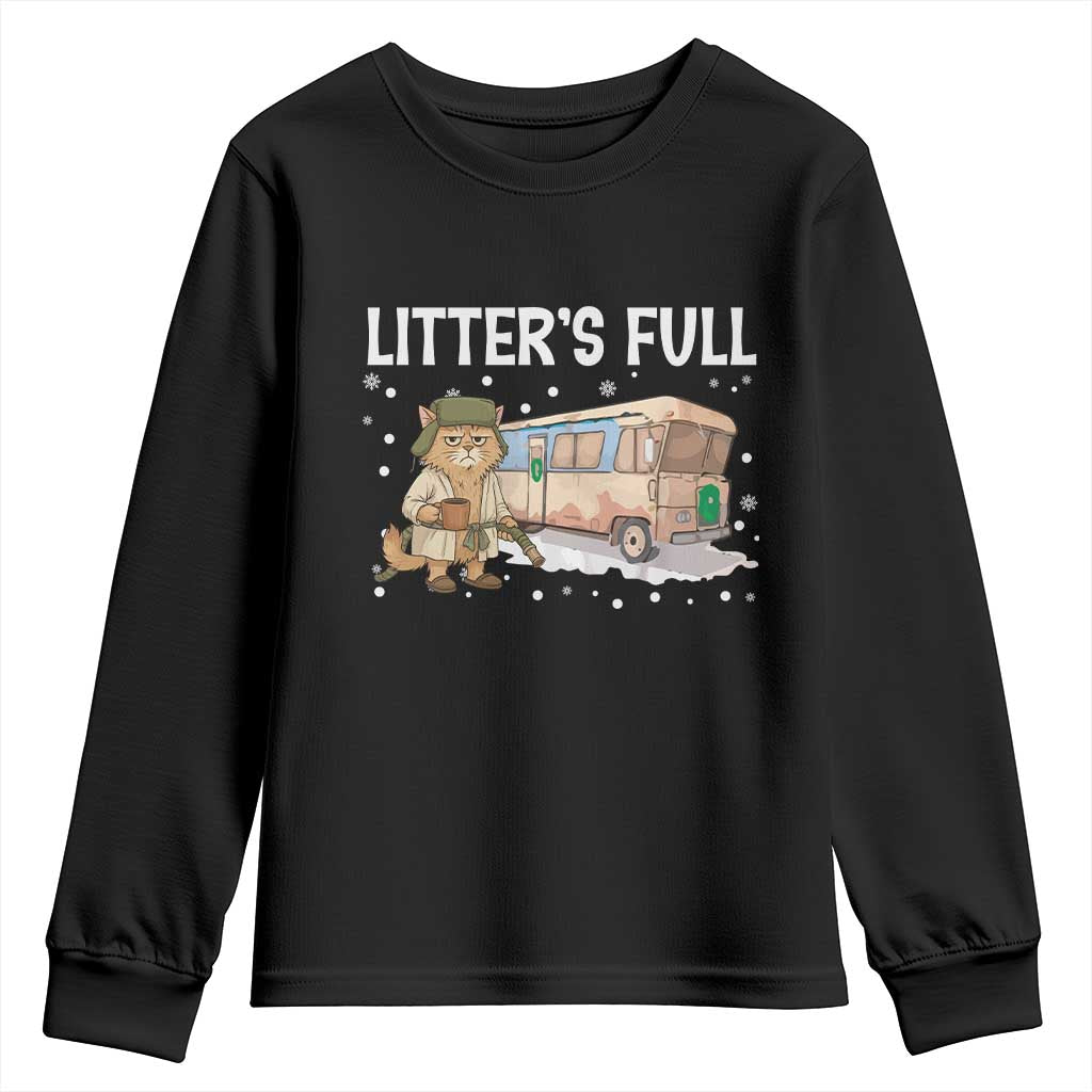 Funny Christmas Vacation Litter's Full Cat Youth Sweatshirt Xmas Movie TS11 Black Print Your Wear