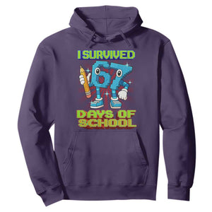 Funny I Survived 67 Days Of School Hoodie Six Seven Meme Pixel Game Gen Alpha TS11 Purple Print Your Wear