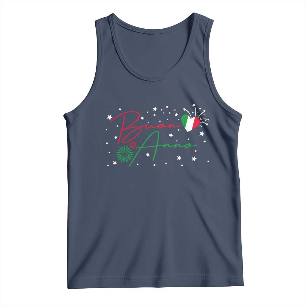 Funny Buon Anno Itlalian New Year Tank Top TS11 Navy Print Your Wear