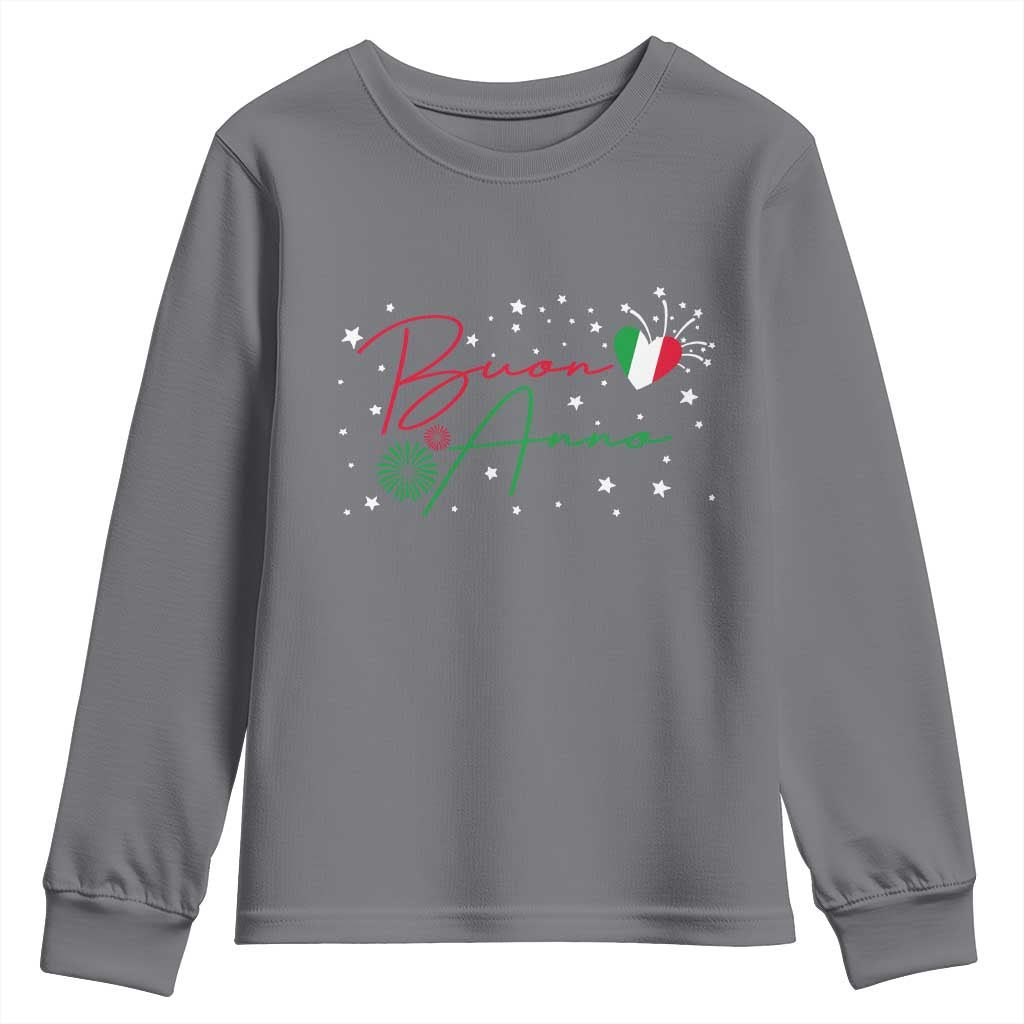 Funny Buon Anno Itlalian New Year Youth Sweatshirt TS11 Charcoal Print Your Wear