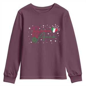 Funny Buon Anno Itlalian New Year Youth Sweatshirt TS11 Maroon Print Your Wear