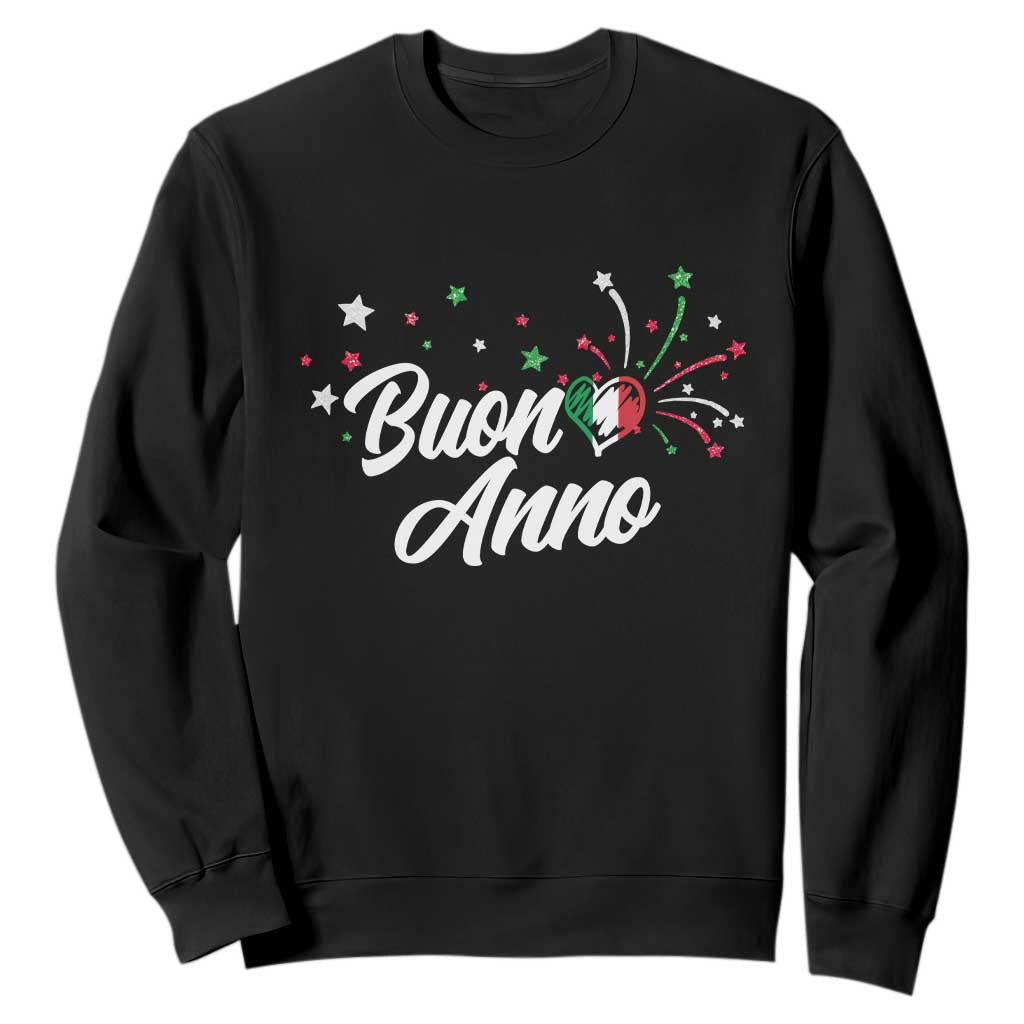 Funny Buon Anno Itlalian New Year Sweatshirt Italy Heart TS11 Black Print Your Wear