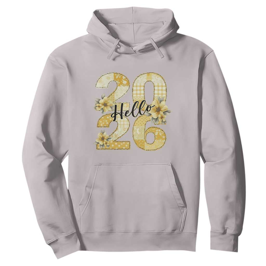 Hello New Year 2026 Vintage Floral Patchwork Quilt Hoodie TS11 Ice Gray Print Your Wear