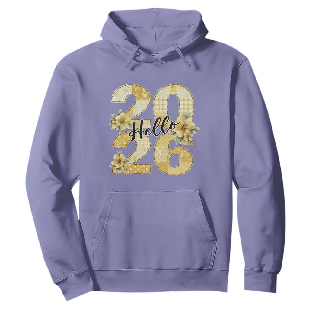 Hello New Year 2026 Vintage Floral Patchwork Quilt Hoodie TS11 Violet Print Your Wear