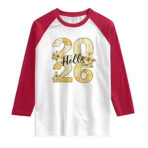 Hello New Year 2026 Vintage Floral Patchwork Quilt Raglan Shirt TS11 White Red Print Your Wear