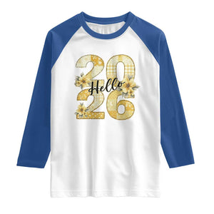 Hello New Year 2026 Vintage Floral Patchwork Quilt Raglan Shirt TS11 White Royal Print Your Wear