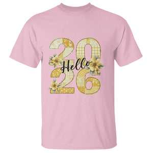 Hello New Year 2026 Vintage Floral Patchwork Quilt T Shirt TS11 Light Pink Print Your Wear