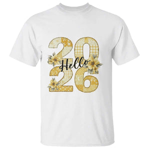 Hello New Year 2026 Vintage Floral Patchwork Quilt T Shirt TS11 White Print Your Wear