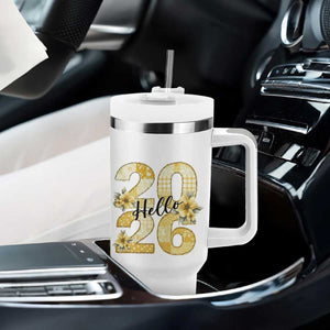 Hello New Year 2026 Vintage Floral Patchwork Quilt Tumbler With Handle TS11 Print Your Wear