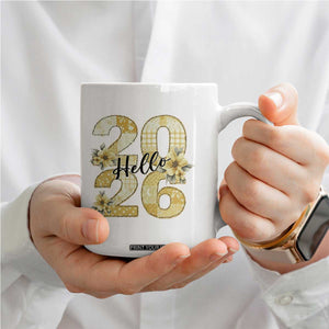Hello New Year 2026 Vintage Floral Patchwork Quilt Coffee Mug TS11 Print Your Wear