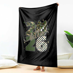 Camo Happy New Year Party 2026 Throw Blanket Camouflage Disco Ball TS11 Print Your Wear