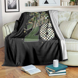 Camo Happy New Year Party 2026 Throw Blanket Camouflage Disco Ball TS11 Print Your Wear