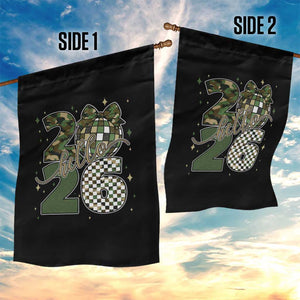 Camo Happy New Year Party 2026 Garden Flag Camouflage Disco Ball TS11 Print Your Wear