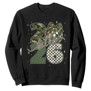 Camo Happy New Year Party 2026 Sweatshirt Camouflage Disco Ball TS11 Black Print Your Wear