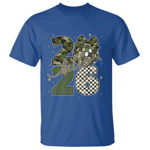 Camo Happy New Year Party 2026 T Shirt Camouflage Disco Ball TS11 Royal Blue Print Your Wear
