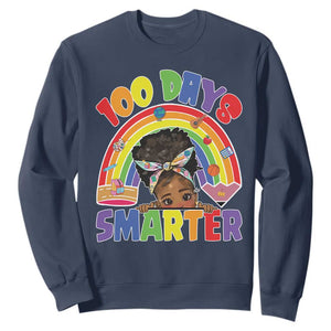 Funny 100 Days Smarter Afro African American Girl Sweatshirt TS11 Navy Print Your Wear
