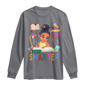 Funny 100 Days Smarter Black Afro African American Girl Long Sleeve Shirt TS11 Charcoal Print Your Wear