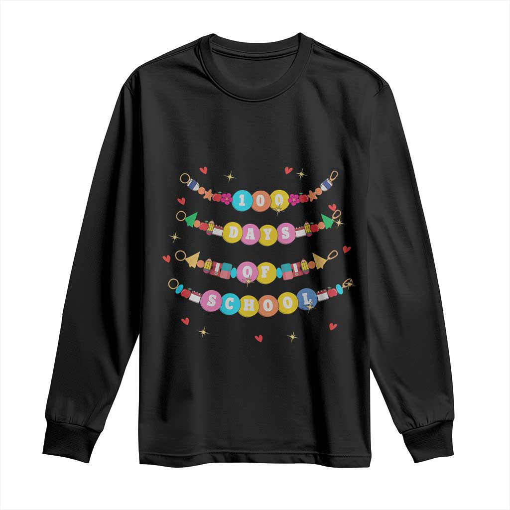 Funny 100 Days Of School Bracelet Long Sleeve Shirt TS11 Black Print Your Wear