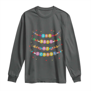 Funny 100 Days Of School Bracelet Long Sleeve Shirt TS11 Dark Heather Print Your Wear