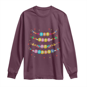 Funny 100 Days Of School Bracelet Long Sleeve Shirt TS11 Maroon Print Your Wear