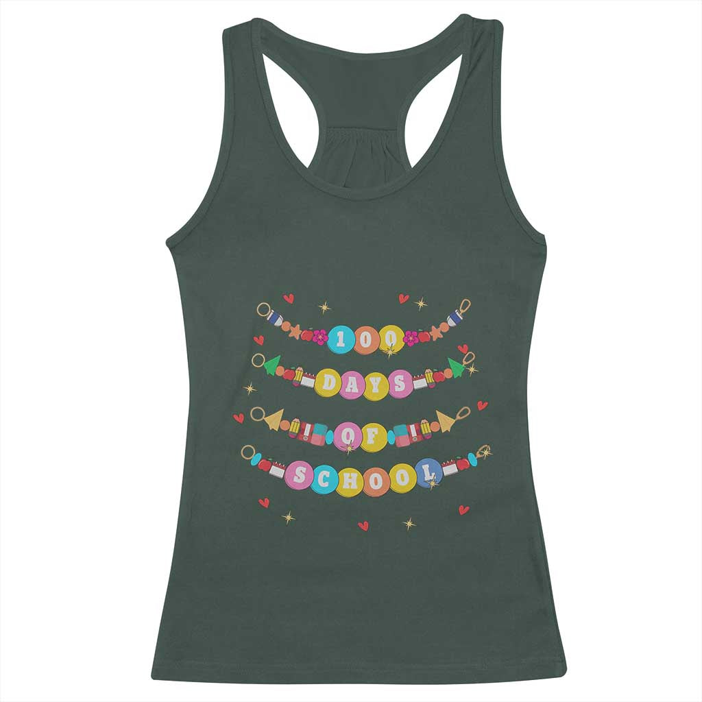 Funny 100 Days Of School Bracelet Racerback Tank Top TS11 Dark Forest Green Print Your Wear