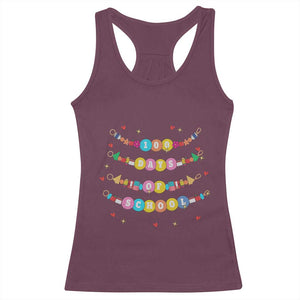 Funny 100 Days Of School Bracelet Racerback Tank Top TS11 Maroon Print Your Wear