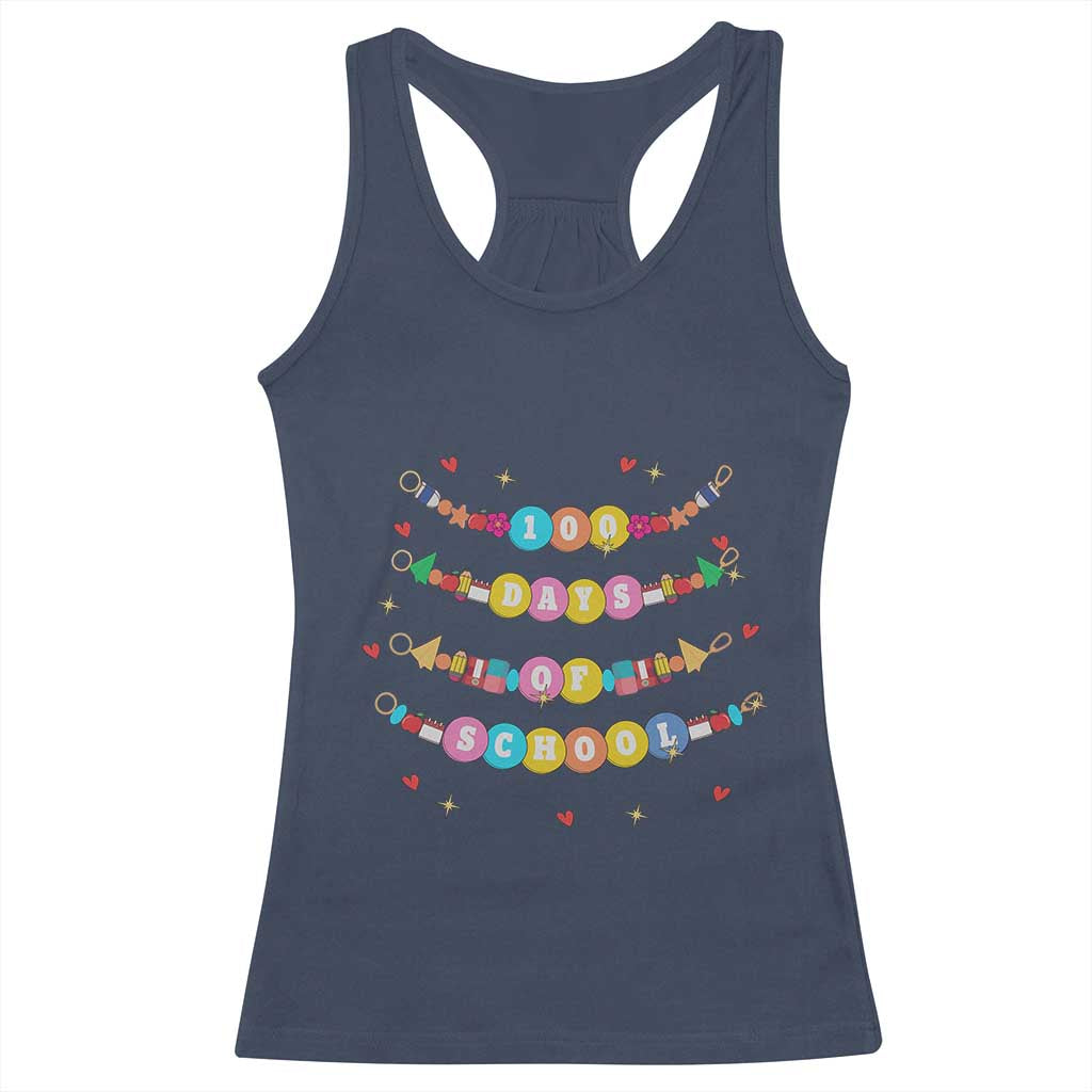 Funny 100 Days Of School Bracelet Racerback Tank Top TS11 Navy Print Your Wear