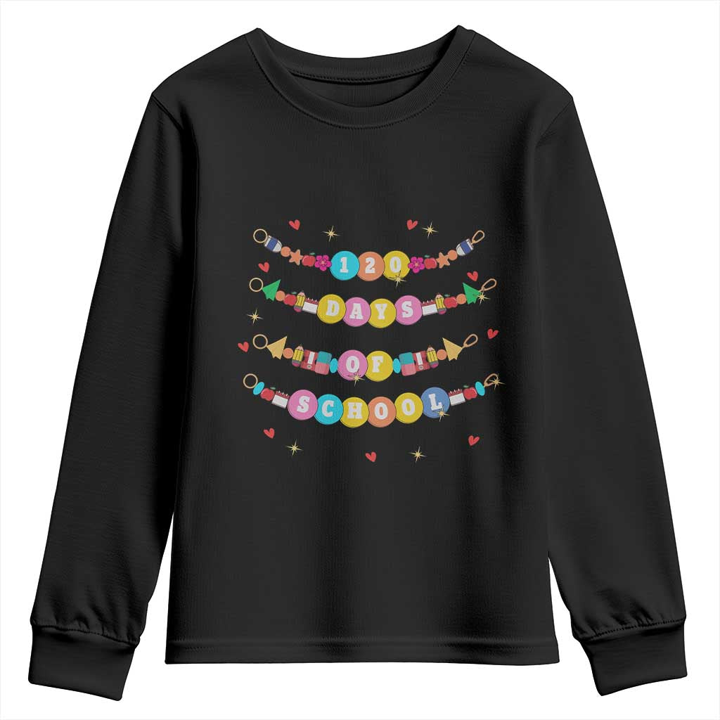 Funny 120 Days Of School Bracelet Youth Sweatshirt TS11 Black Print Your Wear