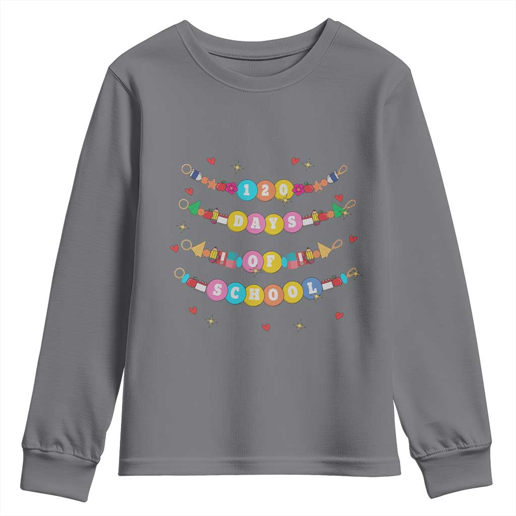 Funny 120 Days Of School Bracelet Youth Sweatshirt TS11 Charcoal Print Your Wear