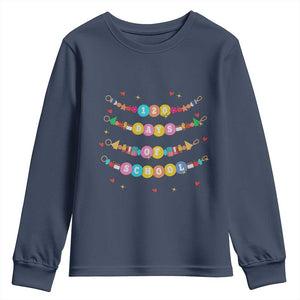 Funny 120 Days Of School Bracelet Youth Sweatshirt TS11 Navy Print Your Wear