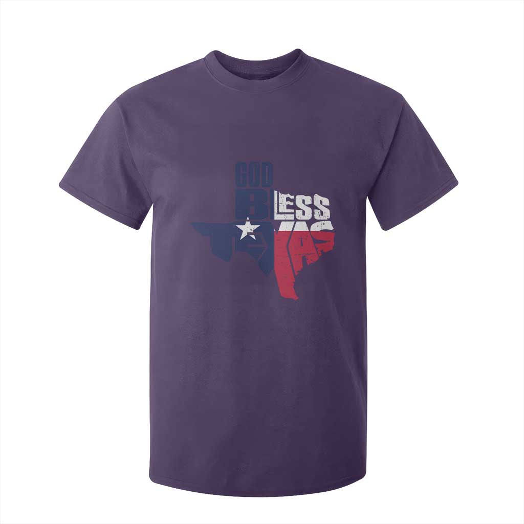 American Texan T Shirt For Kid God Bless Texas TX Flag TS11 Purple Print Your Wear