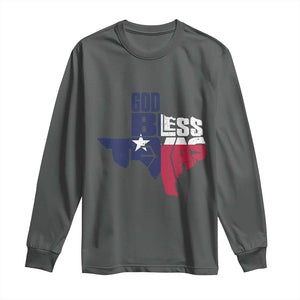 American Texan Long Sleeve Shirt God Bless Texas TX Flag TS11 Dark Heather Print Your Wear