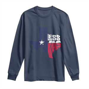 American Texan Long Sleeve Shirt God Bless Texas TX Flag TS11 Navy Print Your Wear