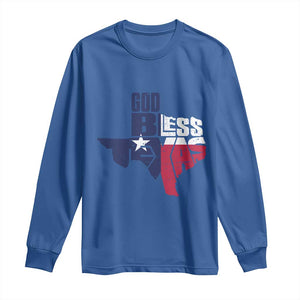 American Texan Long Sleeve Shirt God Bless Texas TX Flag TS11 Royal Blue Print Your Wear