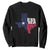 American Texan Sweatshirt God Bless Texas TX Flag