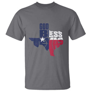 American Texan T Shirt God Bless Texas TX Flag TS11 Charcoal Print Your Wear