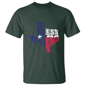 American Texan T Shirt God Bless Texas TX Flag TS11 Dark Forest Green Print Your Wear