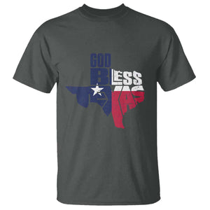 American Texan T Shirt God Bless Texas TX Flag TS11 Dark Heather Print Your Wear