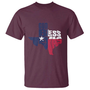 American Texan T Shirt God Bless Texas TX Flag TS11 Maroon Print Your Wear