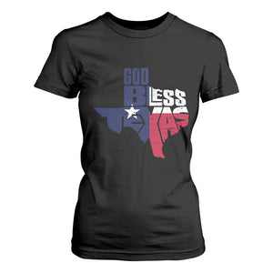 American Texan T Shirt For Women God Bless Texas TX Flag TS11 Black Print Your Wear