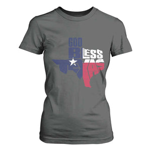 American Texan T Shirt For Women God Bless Texas TX Flag TS11 Dark Heather Print Your Wear