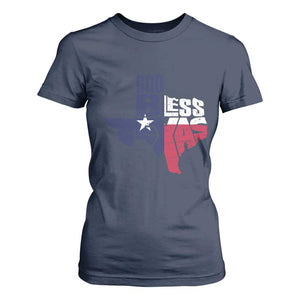 American Texan T Shirt For Women God Bless Texas TX Flag TS11 Navy Print Your Wear